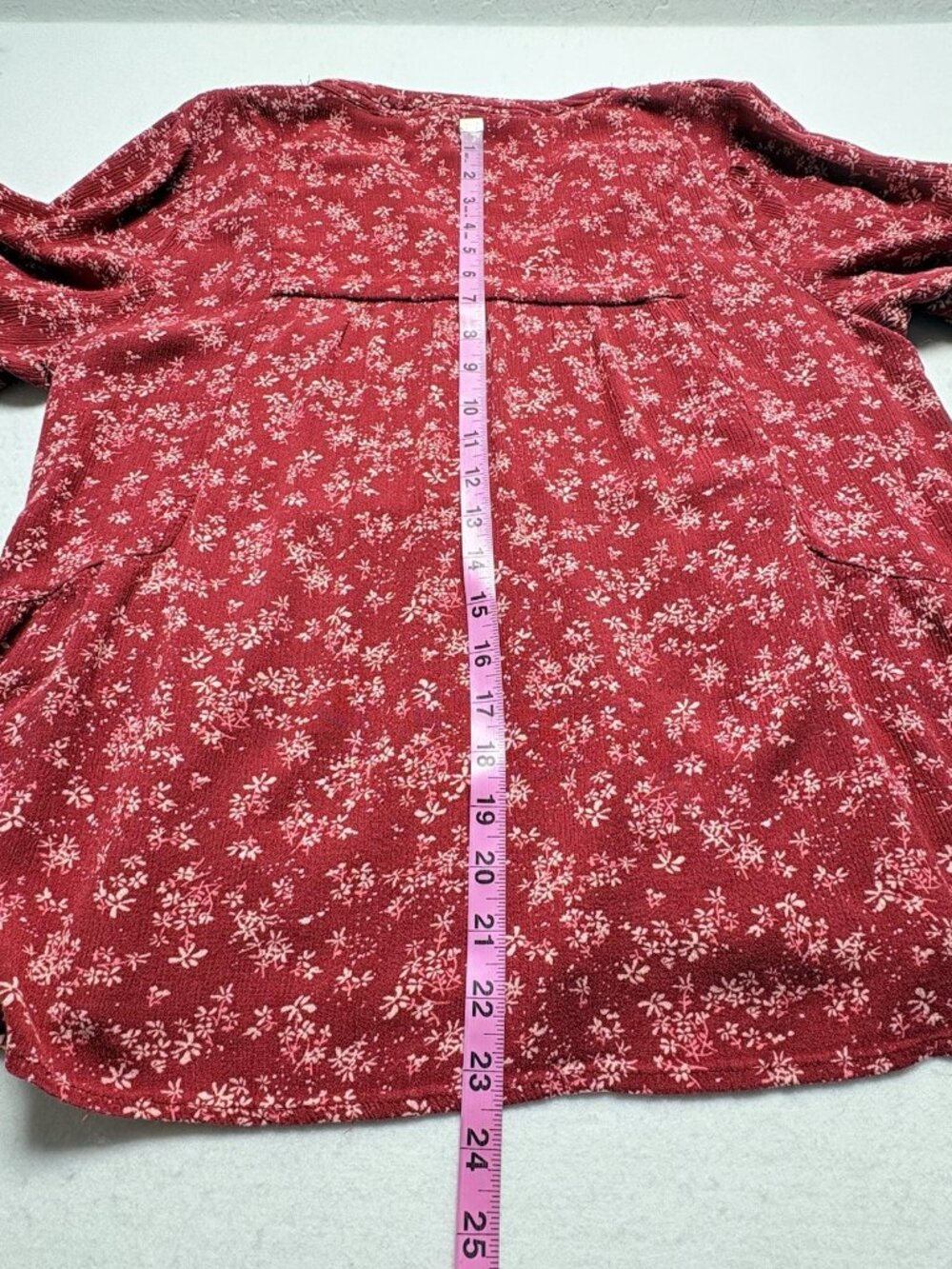 KNOX ROSE Women Crop Embroidered Short Sleeve Boxy Top Sz XXL Red Boho 14-11 - Picture 9 of 9